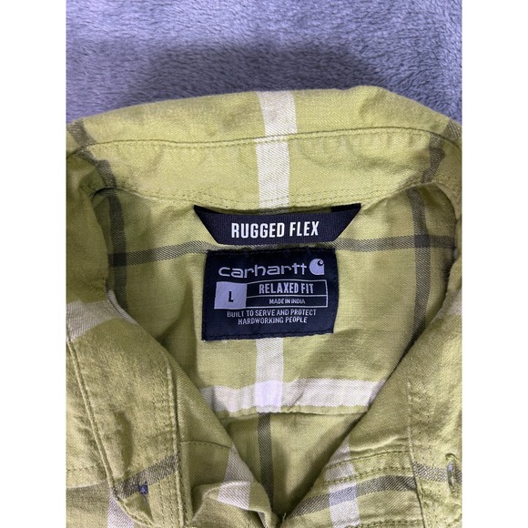 Carhartt Rugged Flex Relaxed Fit Plaid Short Sleeve Button Up Shirt Men's Large - Picture 4 of 7